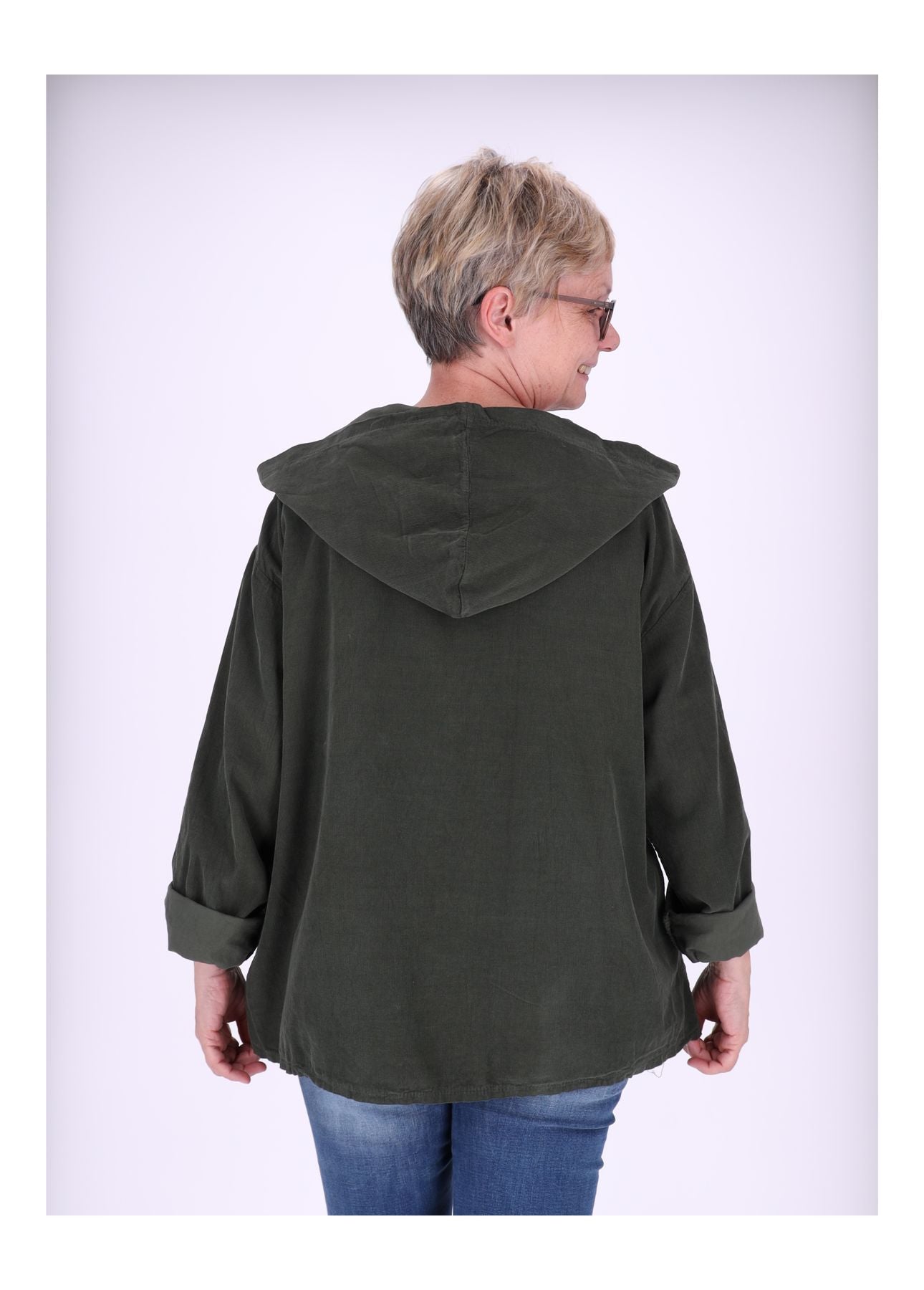 Sweatjacke Damen Kapuze Babycord