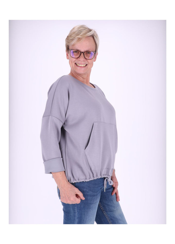 Sweatshirt Damen Taschen Tunnelzug