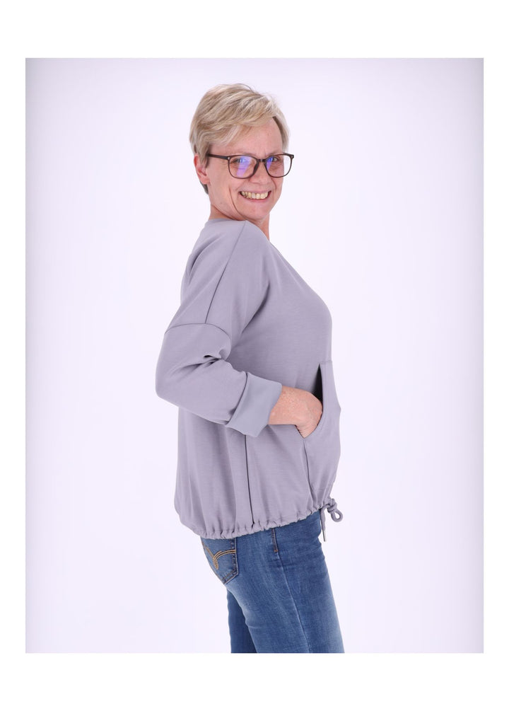 Sweatshirt Damen Taschen Tunnelzug