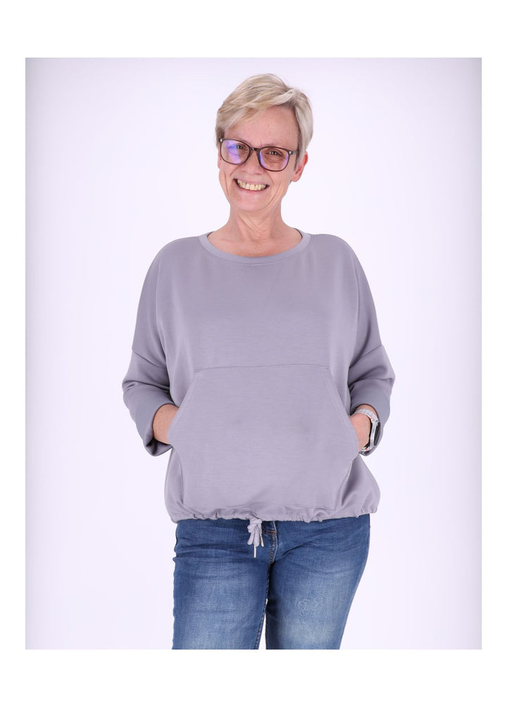 Sweatshirt Damen Taschen Tunnelzug