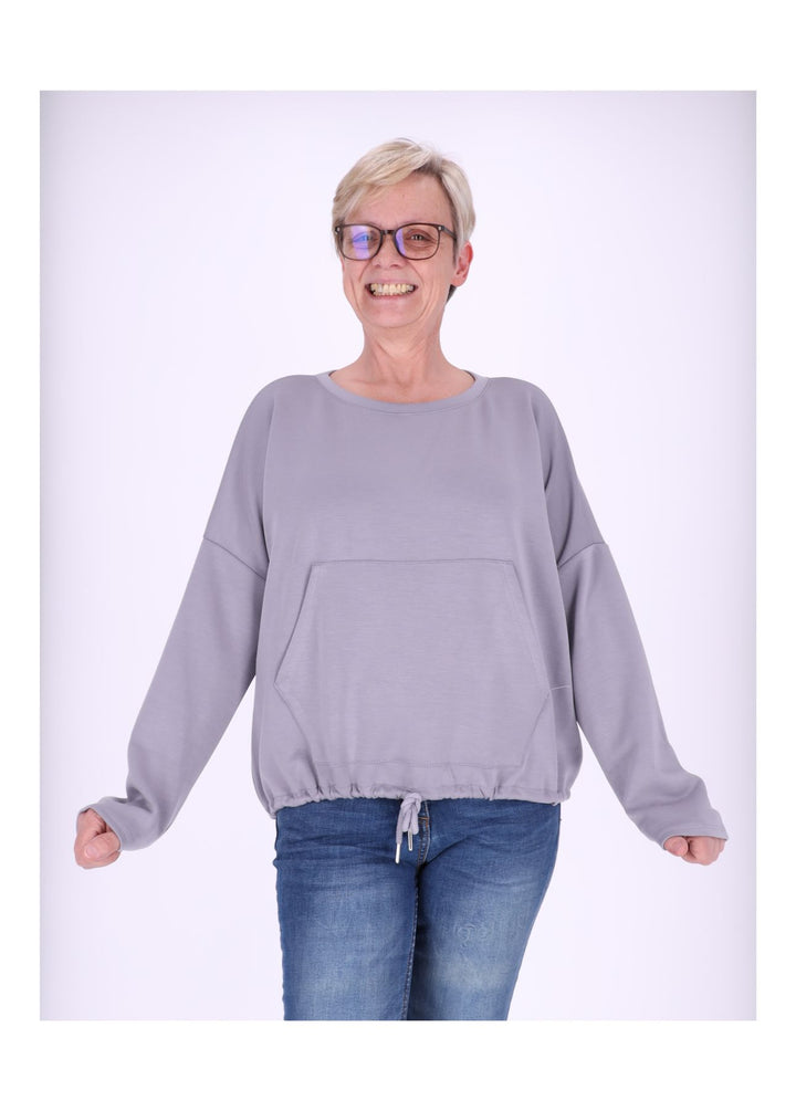 Sweatshirt Damen Taschen Tunnelzug