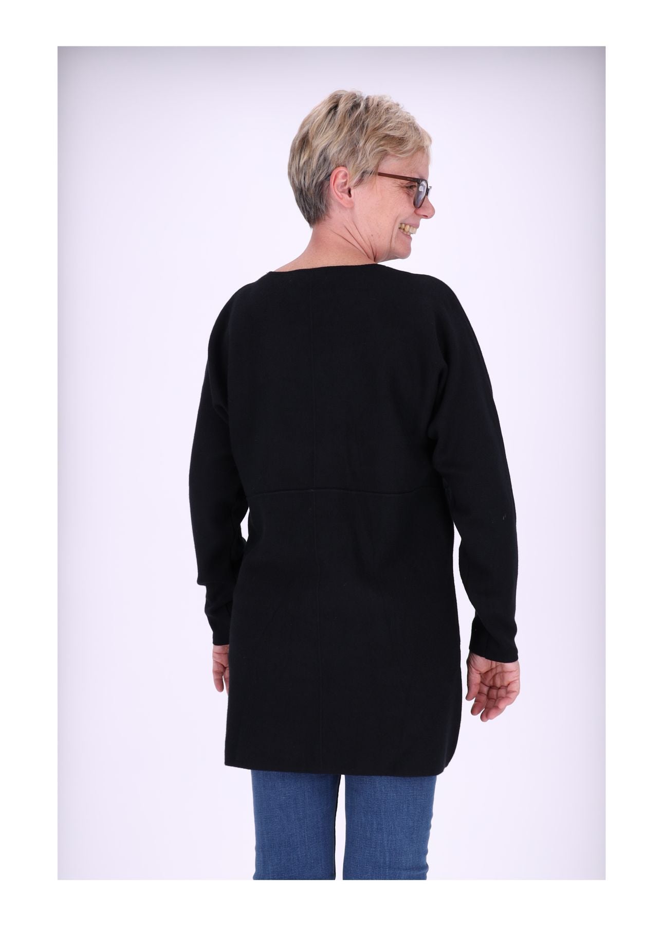 Longshirt Strick Damen Taschen