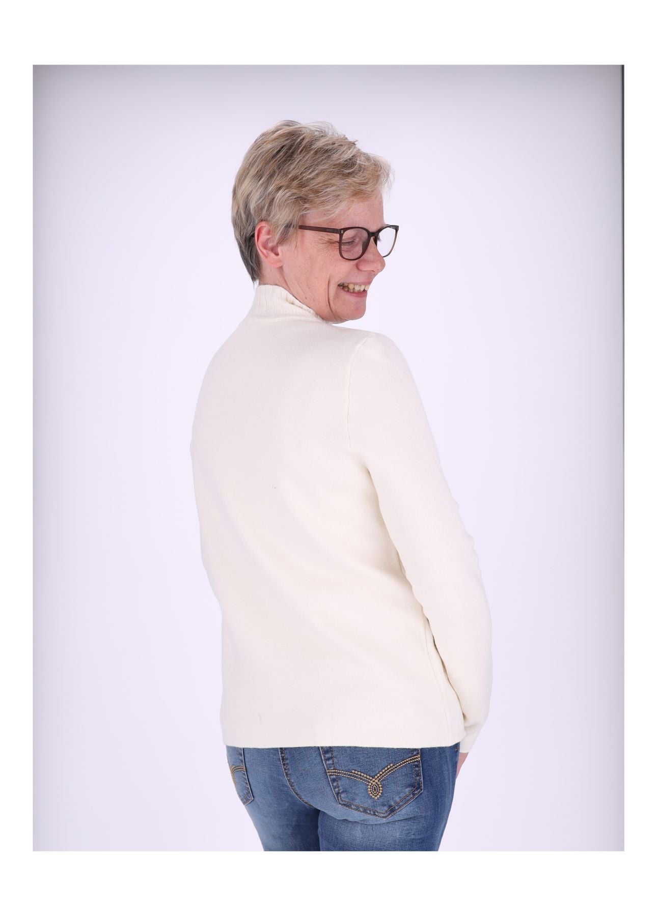 Strick Damen Stehkragen Taschen