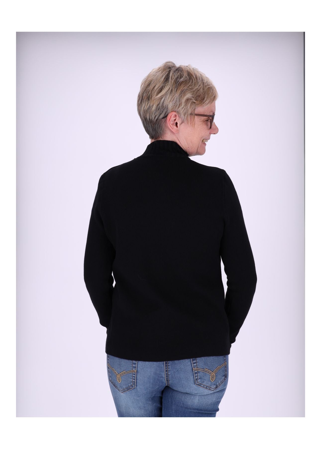 Strick Damen Stehkragen Taschen