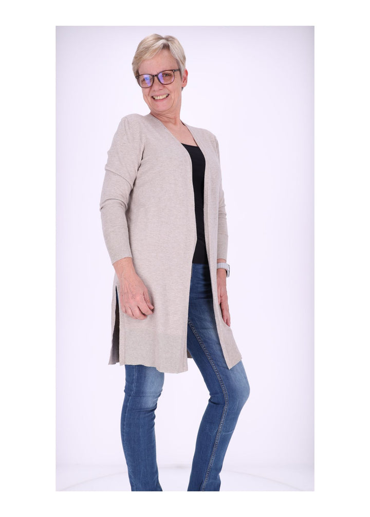 Strickjacke Damen offen melange