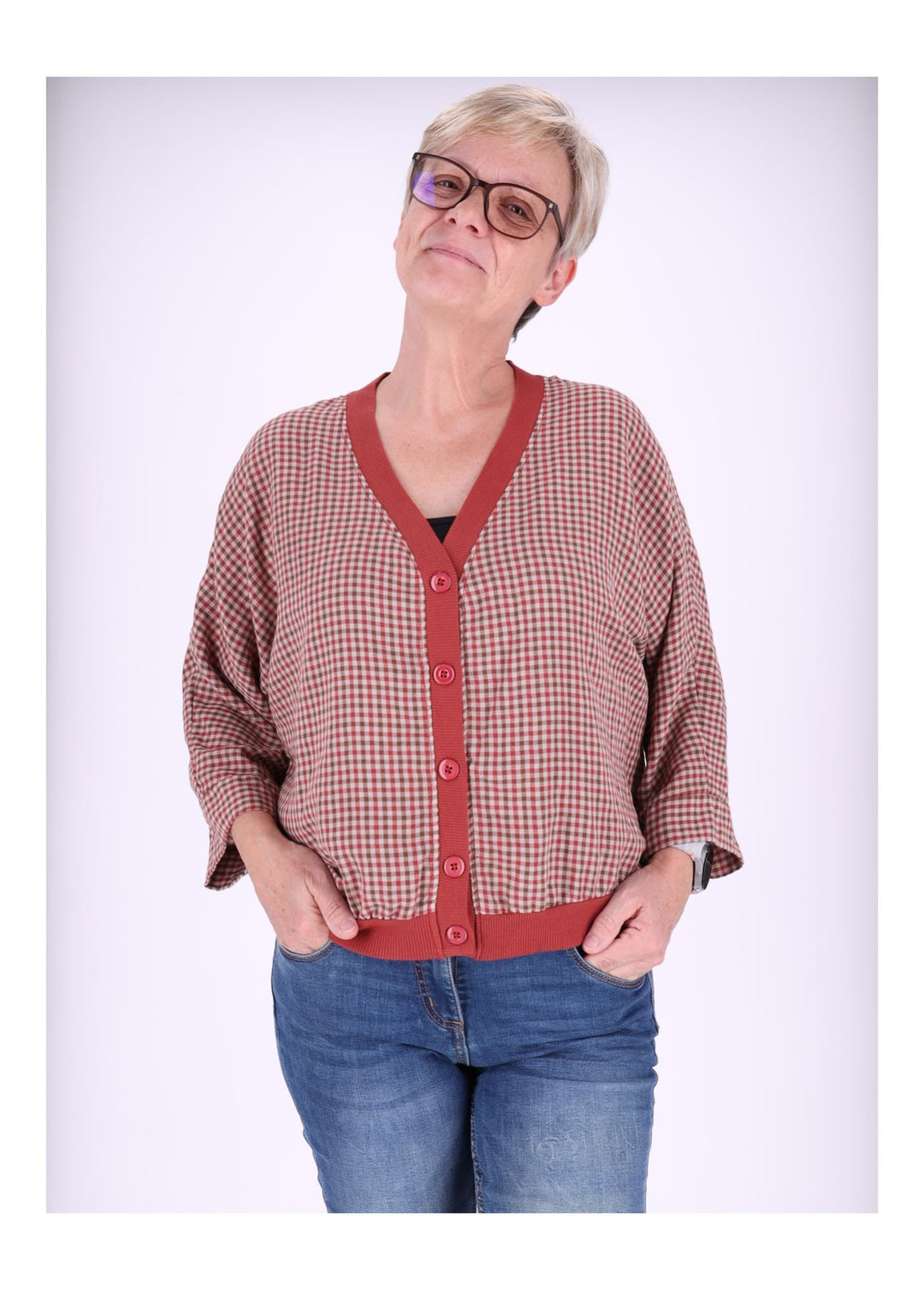 Blousonjacke Damen Karo