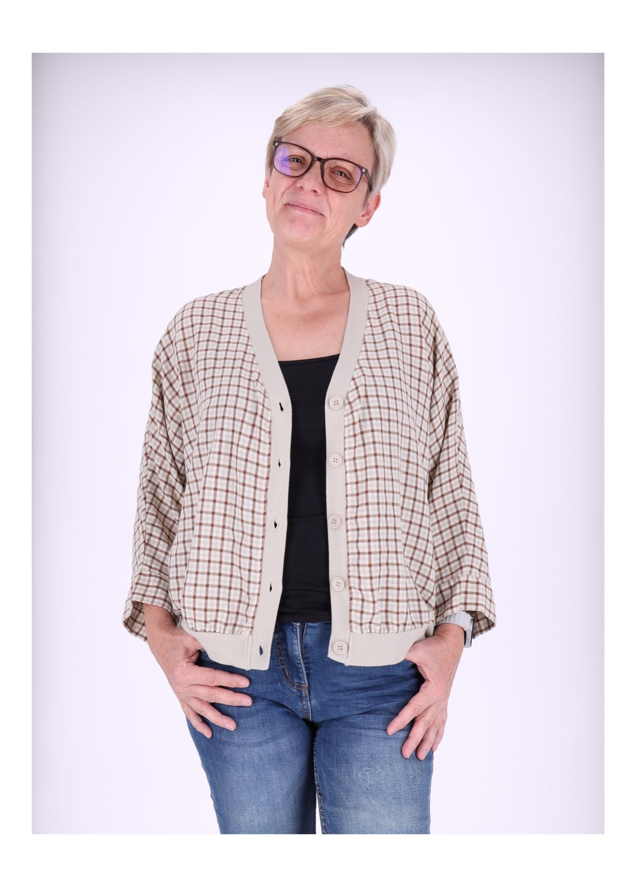 Blousonjacke Damen Karo
