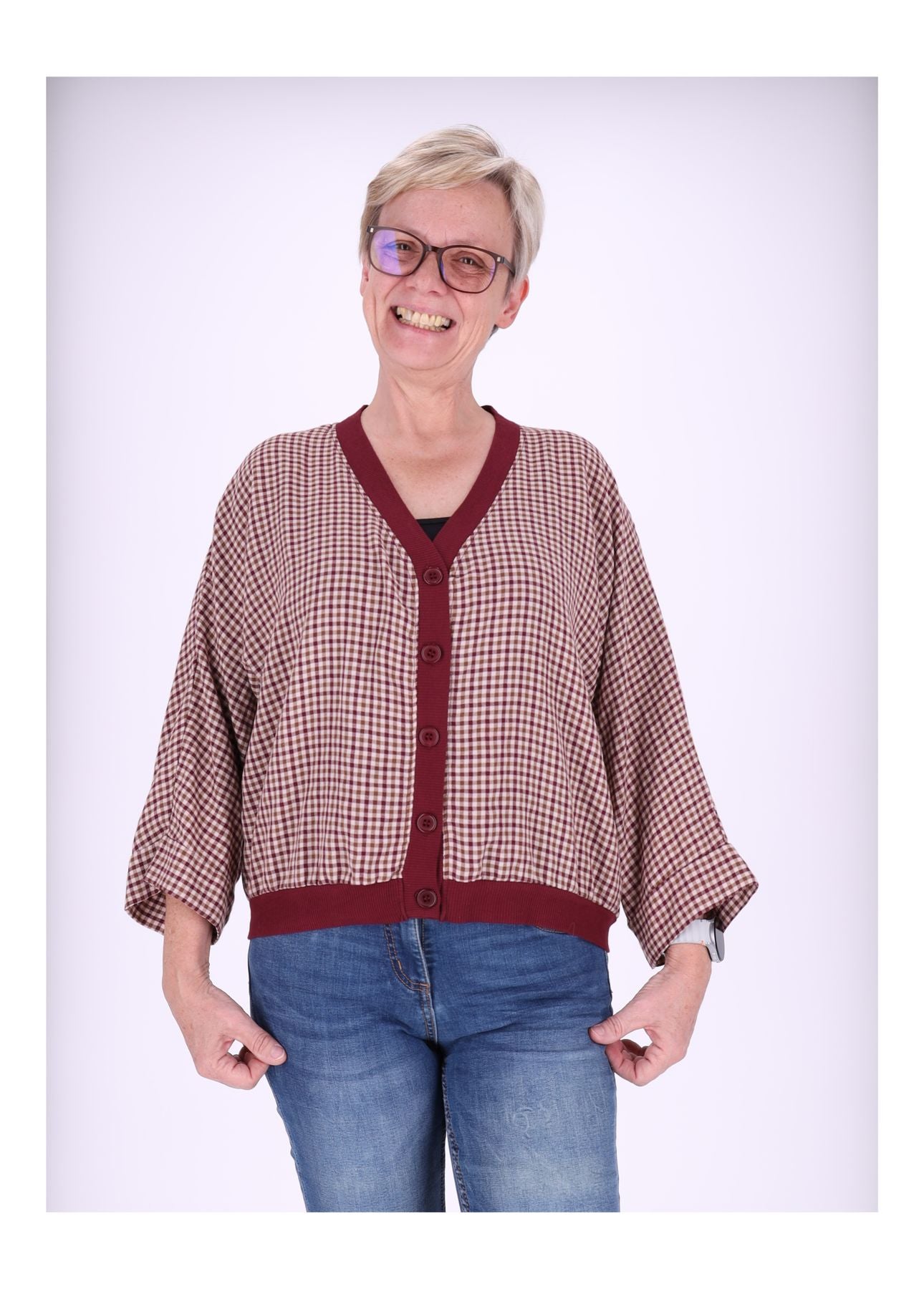Blousonjacke Damen Karo