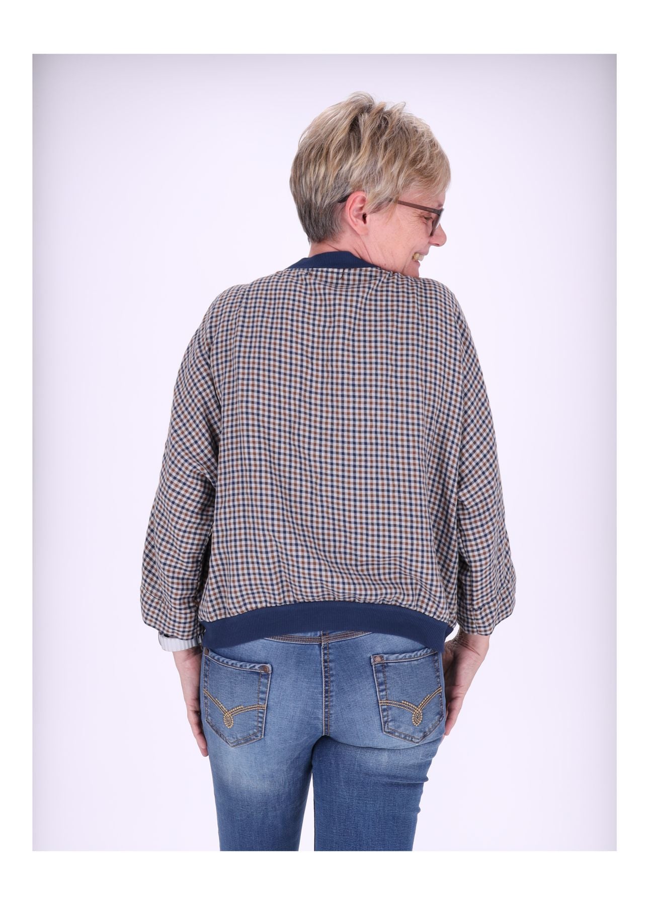 Blousonjacke Damen Karo