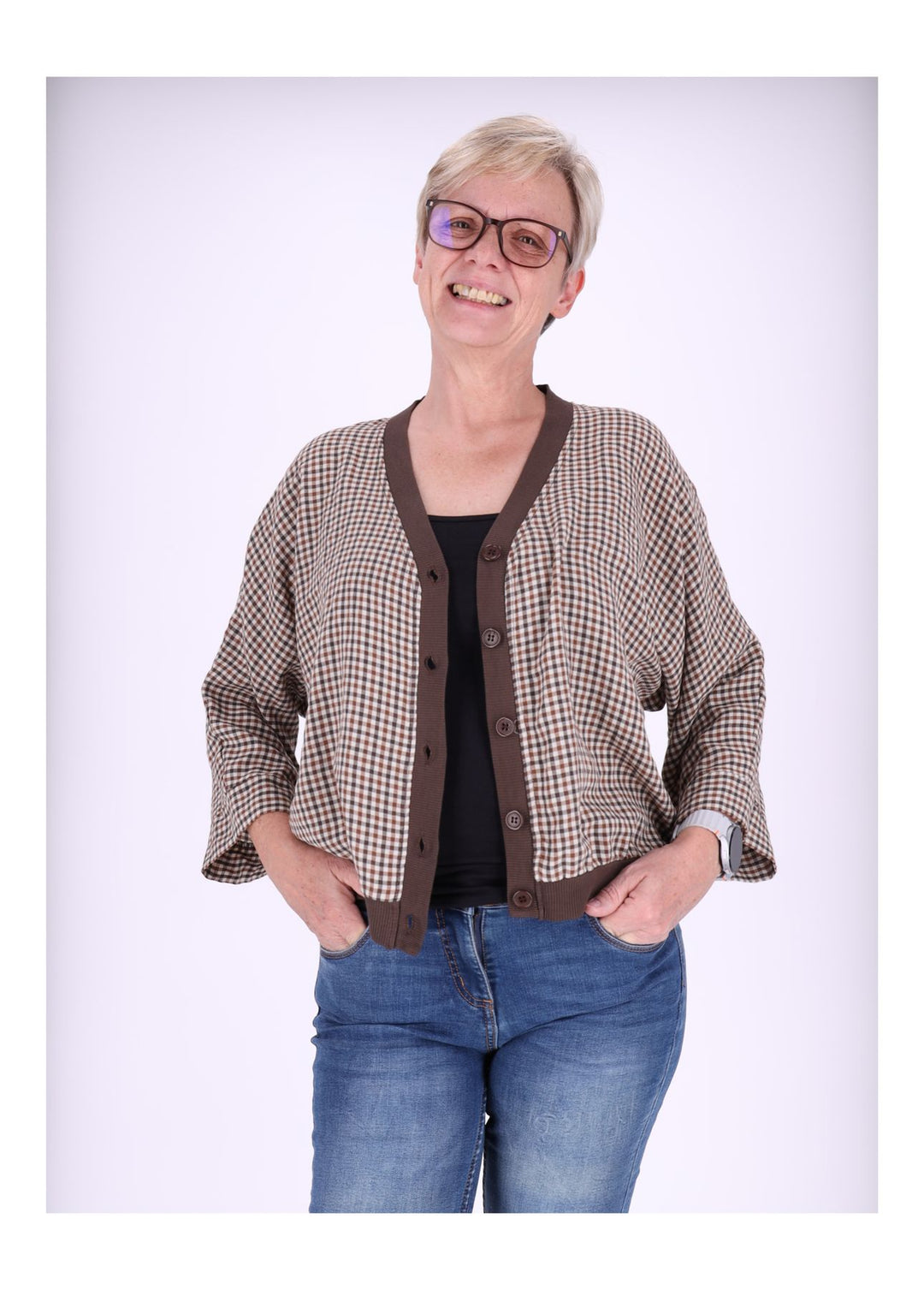 Blousonjacke Damen Karo