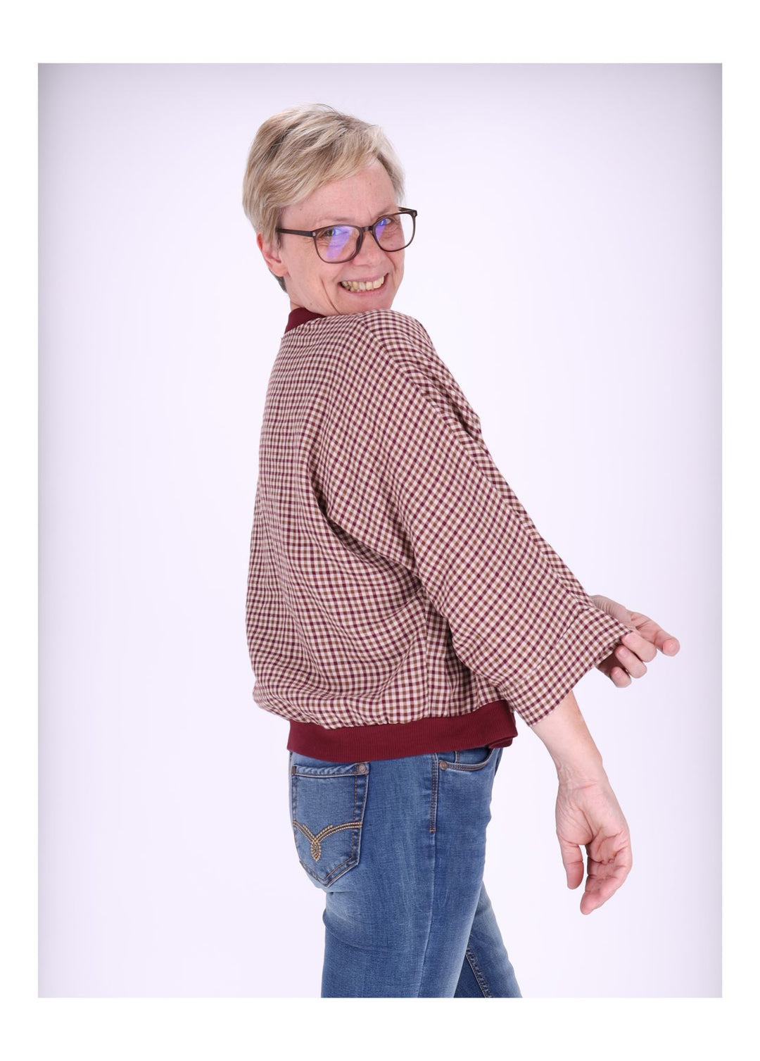 Blousonjacke Damen Karo