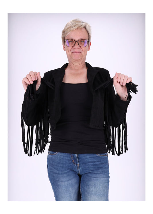Fakelederjacke fransen