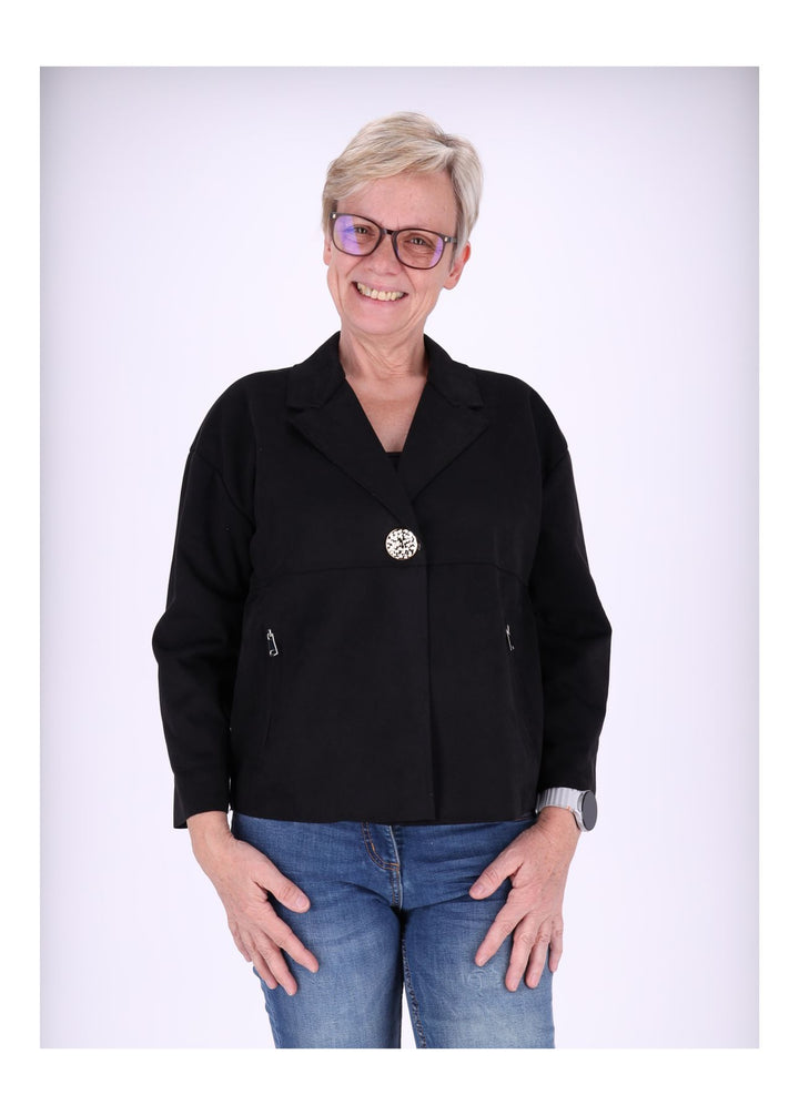 Damen Fakelederjacke Boxy