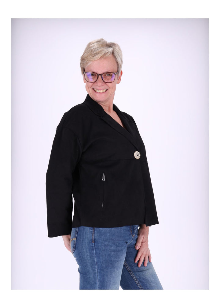 Damen Fakelederjacke Boxy