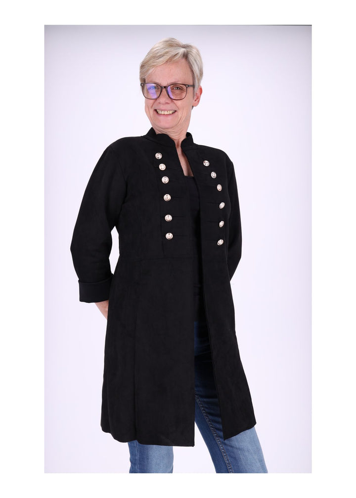 Damen Jacke Fakeleder Military