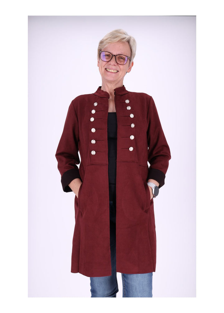 Damen Jacke Fakeleder Military