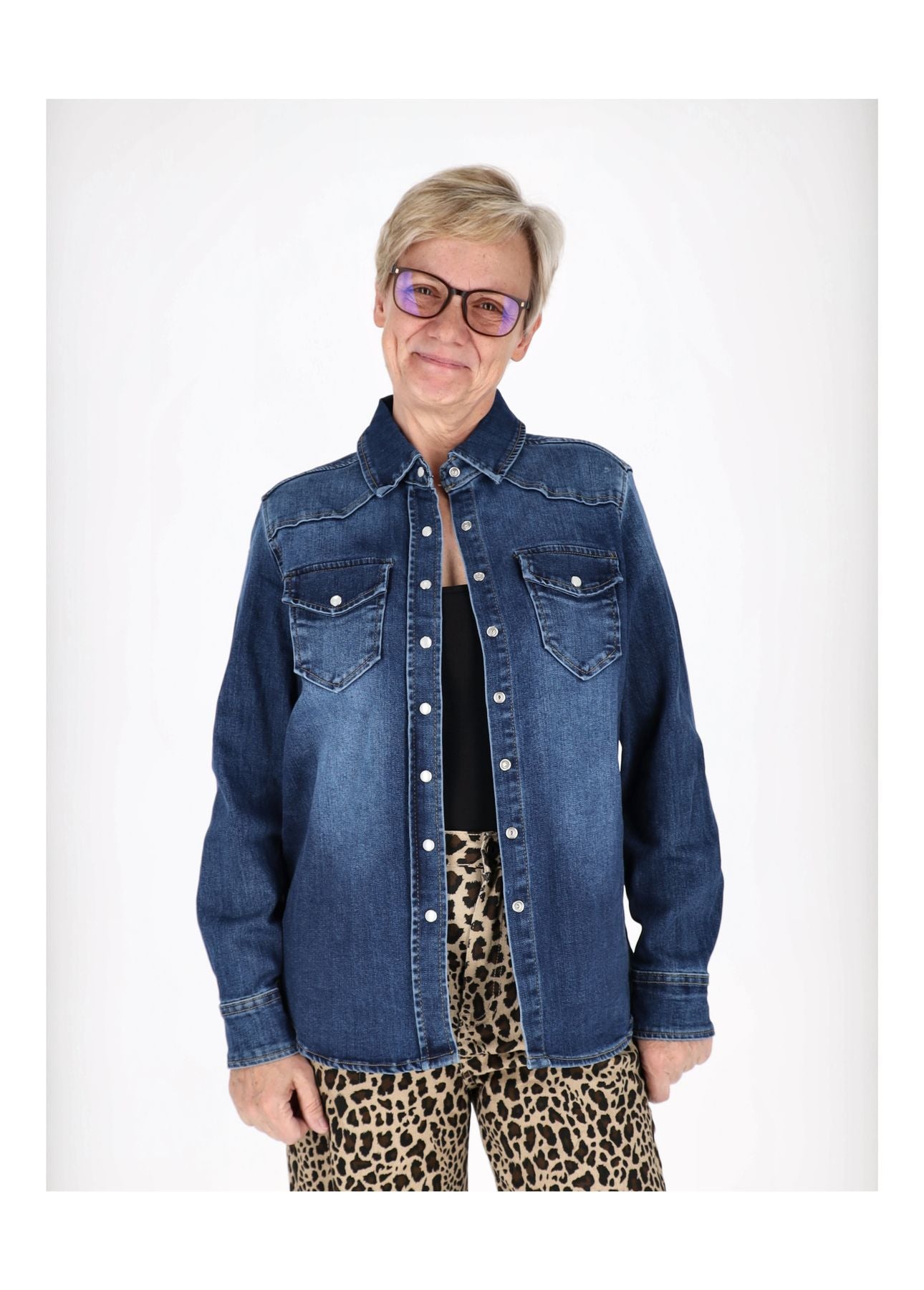 Jeansbluse Jackenqualität