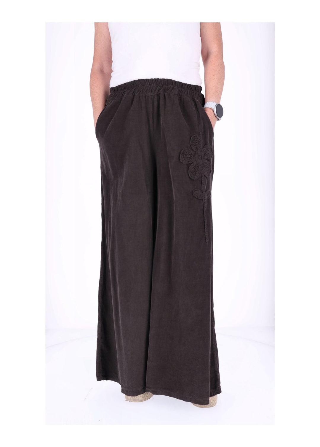 Hose Damen weites Bein Babycord