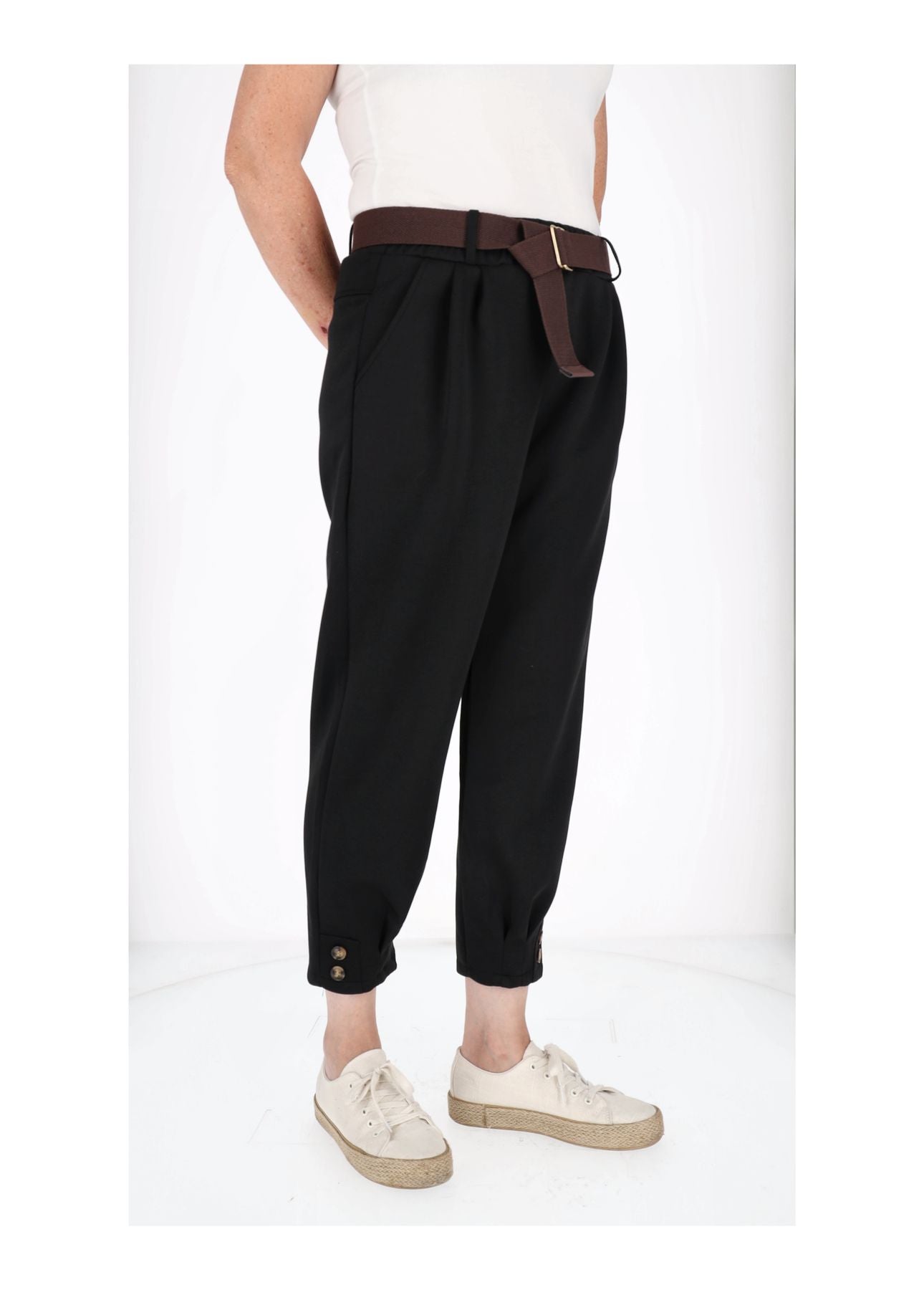 Hose Damen Sweatqualität Knöpfe