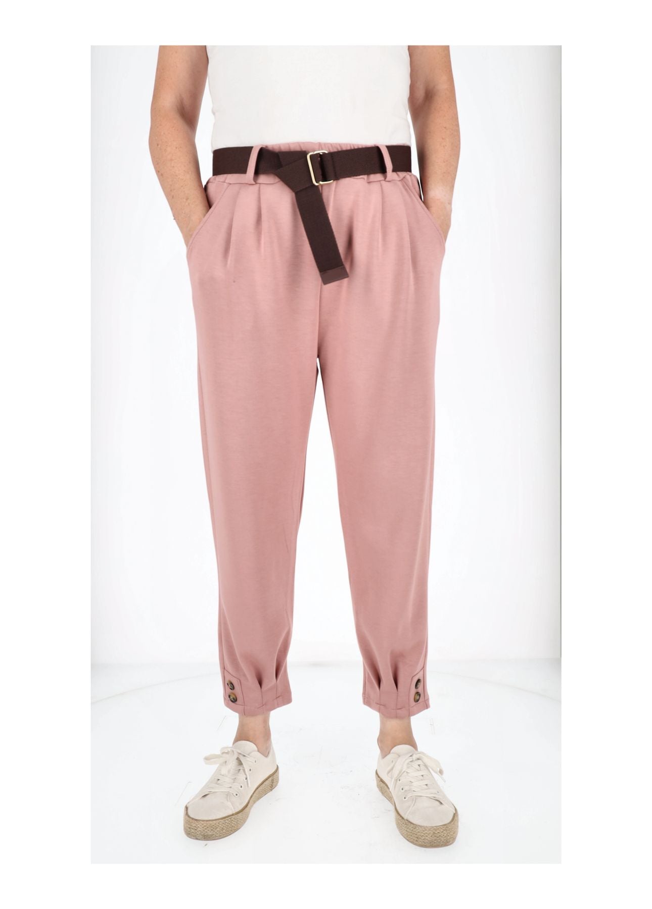 Hose Damen Sweatqualität Knöpfe