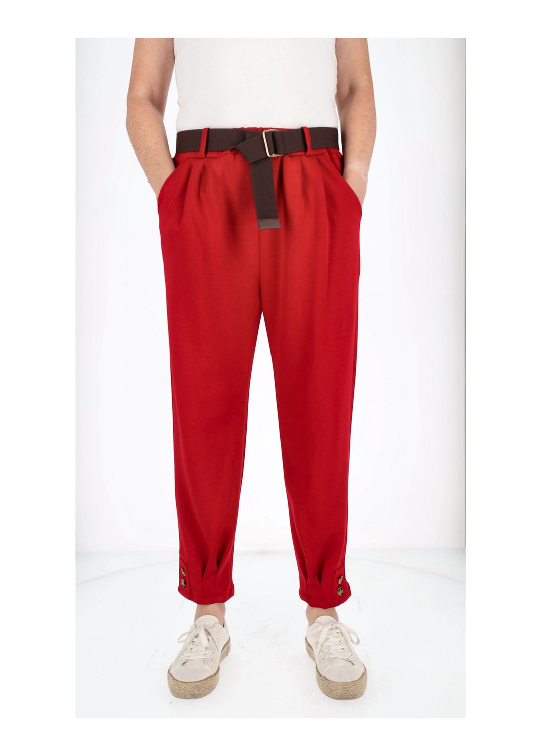 Hose Damen Sweatqualität Knöpfe