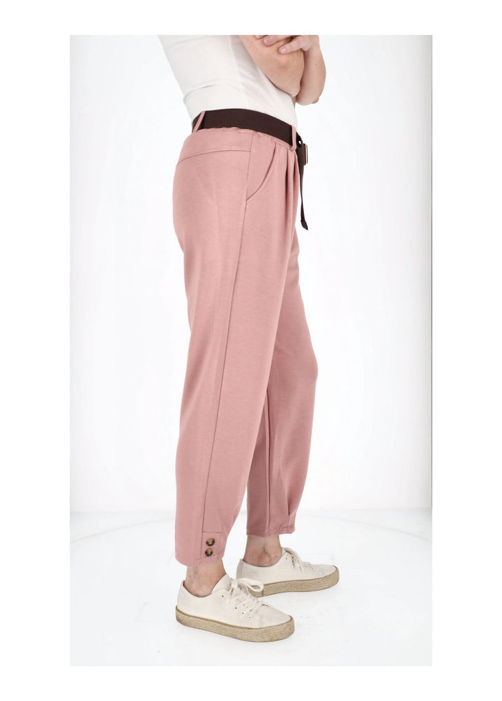 Hose Damen Sweatqualität Knöpfe