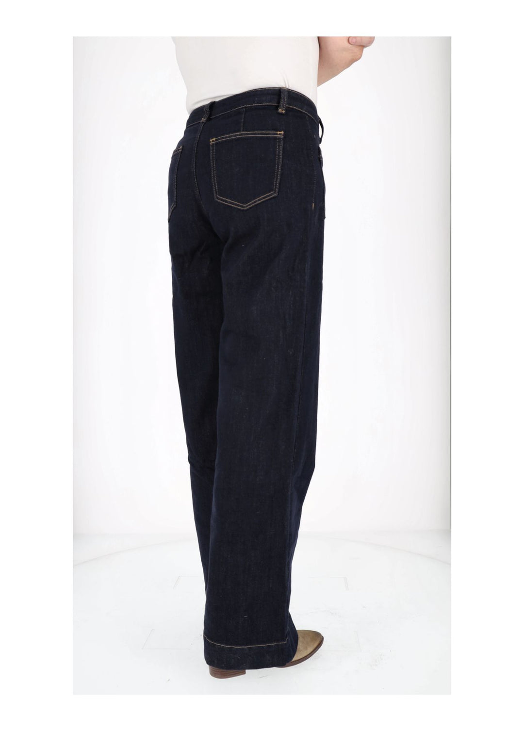 Damen Jeans weites Bein aufgesetzte Taschen