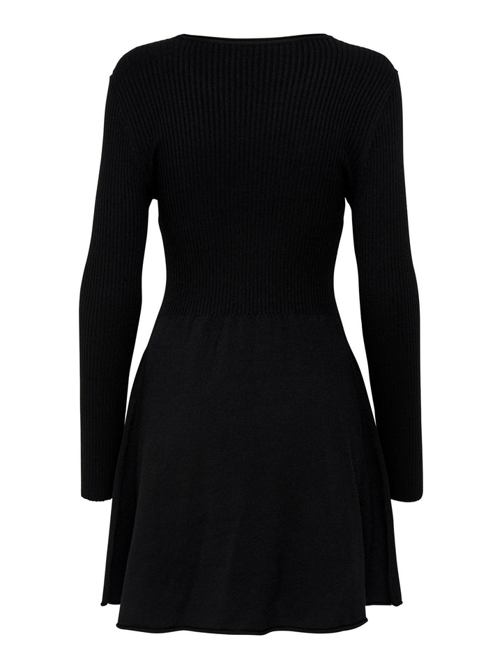 Damen ONLALMA L/S O-NECK DRESS KNT NOOS Black