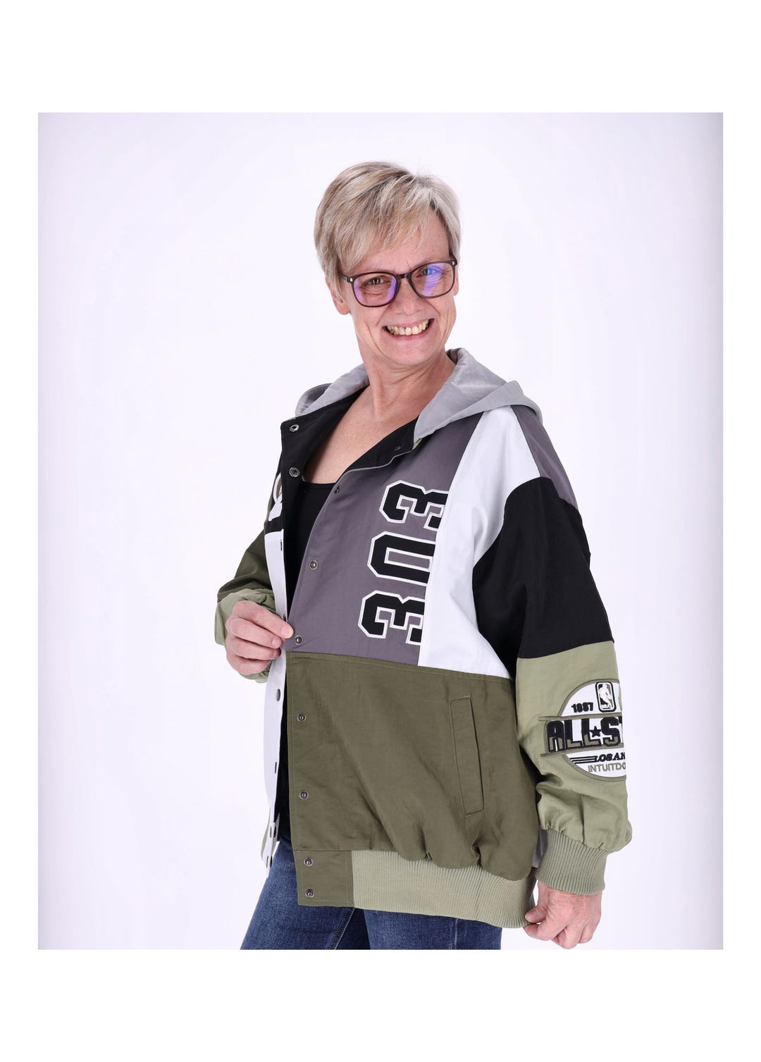 Jacke Damen Materialmix