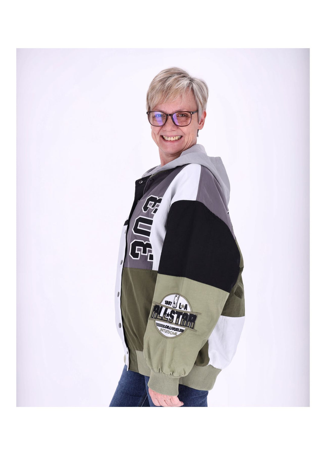 Jacke Damen Materialmix