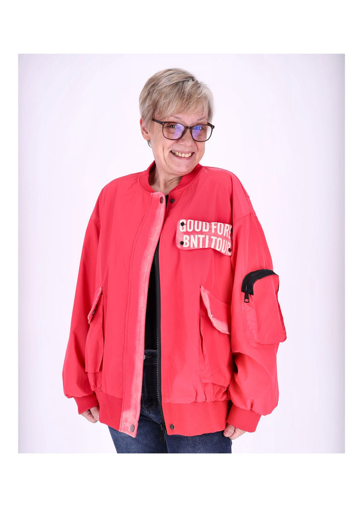 Blouson Jacke Damen Rückenprint