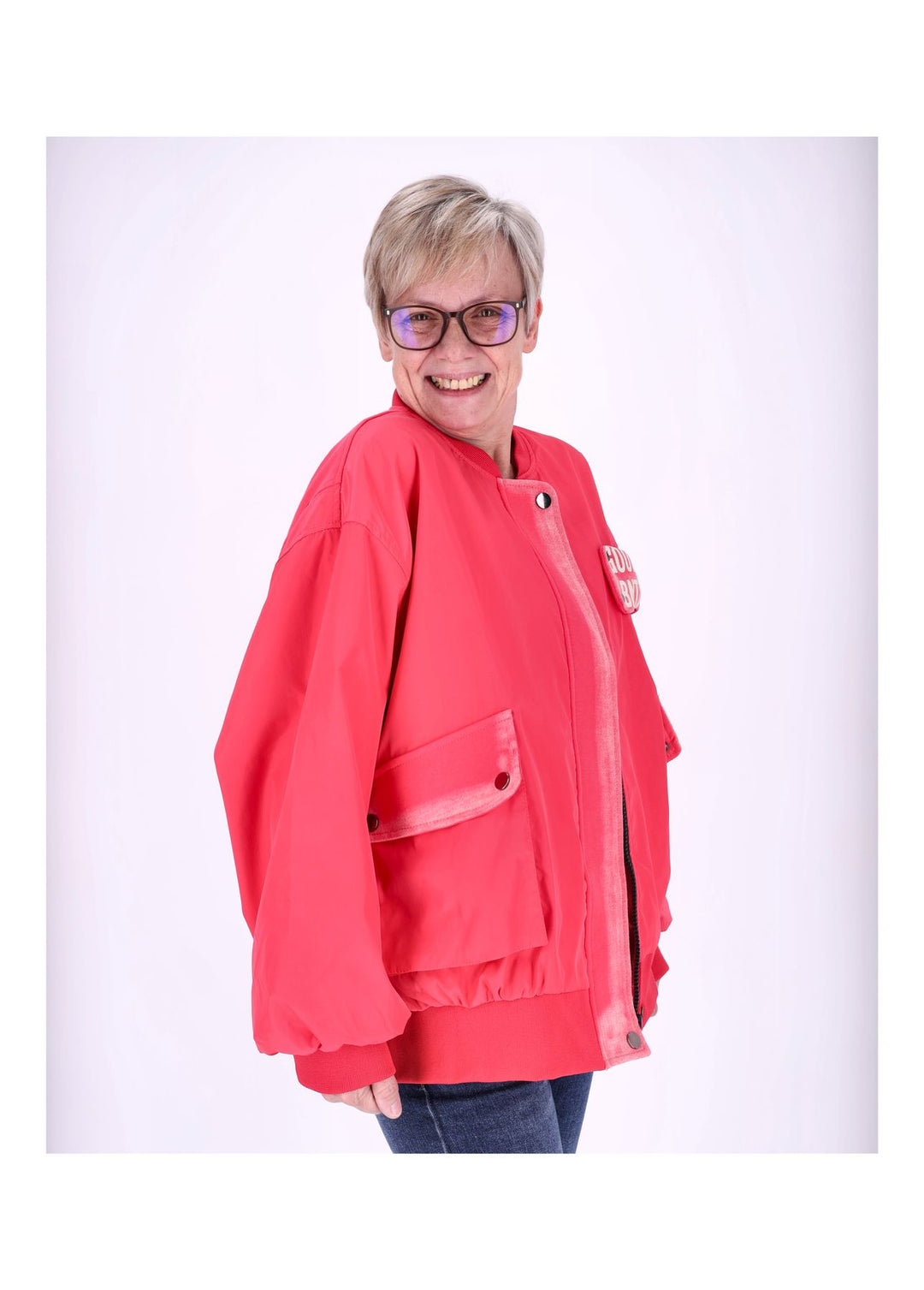 Blouson Jacke Damen Rückenprint