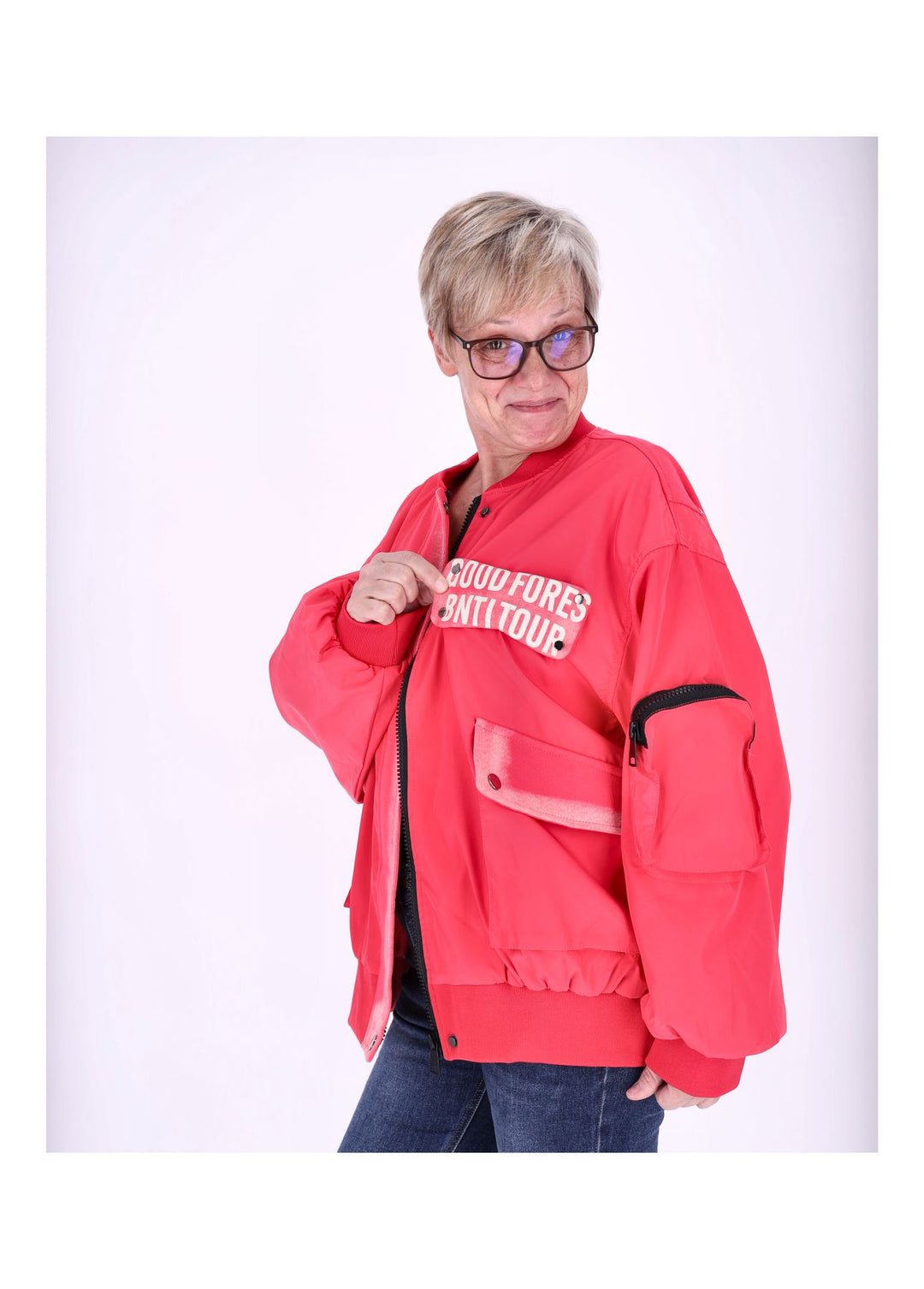 Blouson Jacke Damen Rückenprint