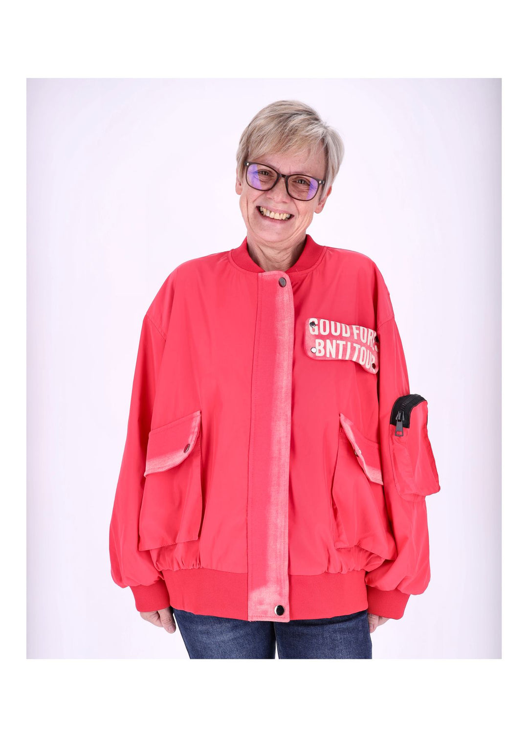 Blouson Jacke Damen Rückenprint