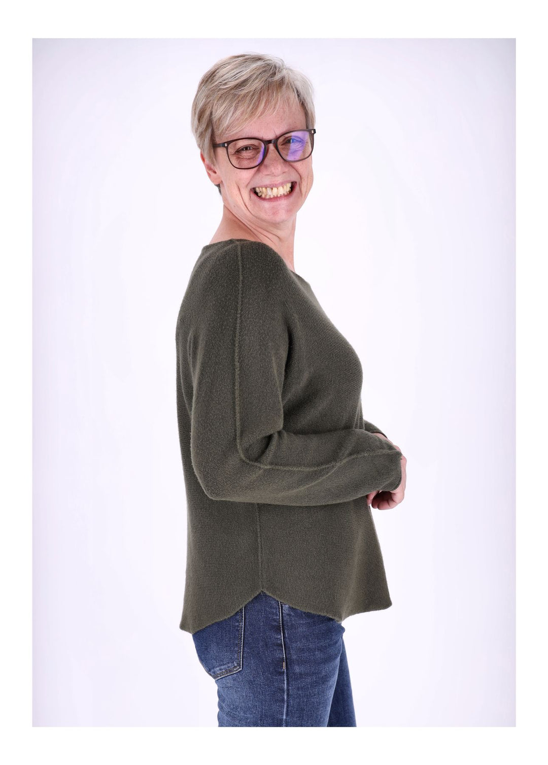 Damen Strickpullover Runhals