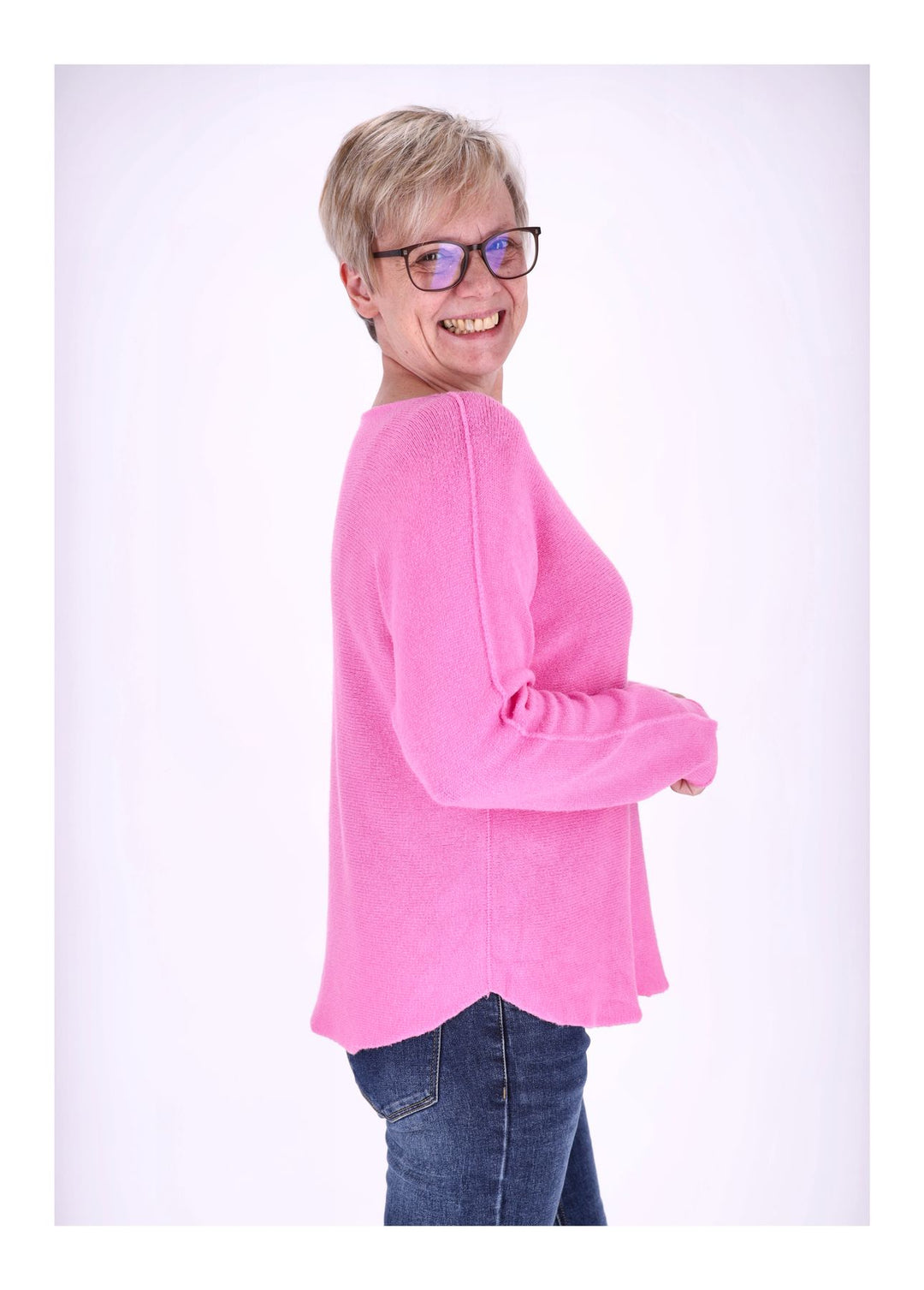 Damen Strickpullover Rundhals