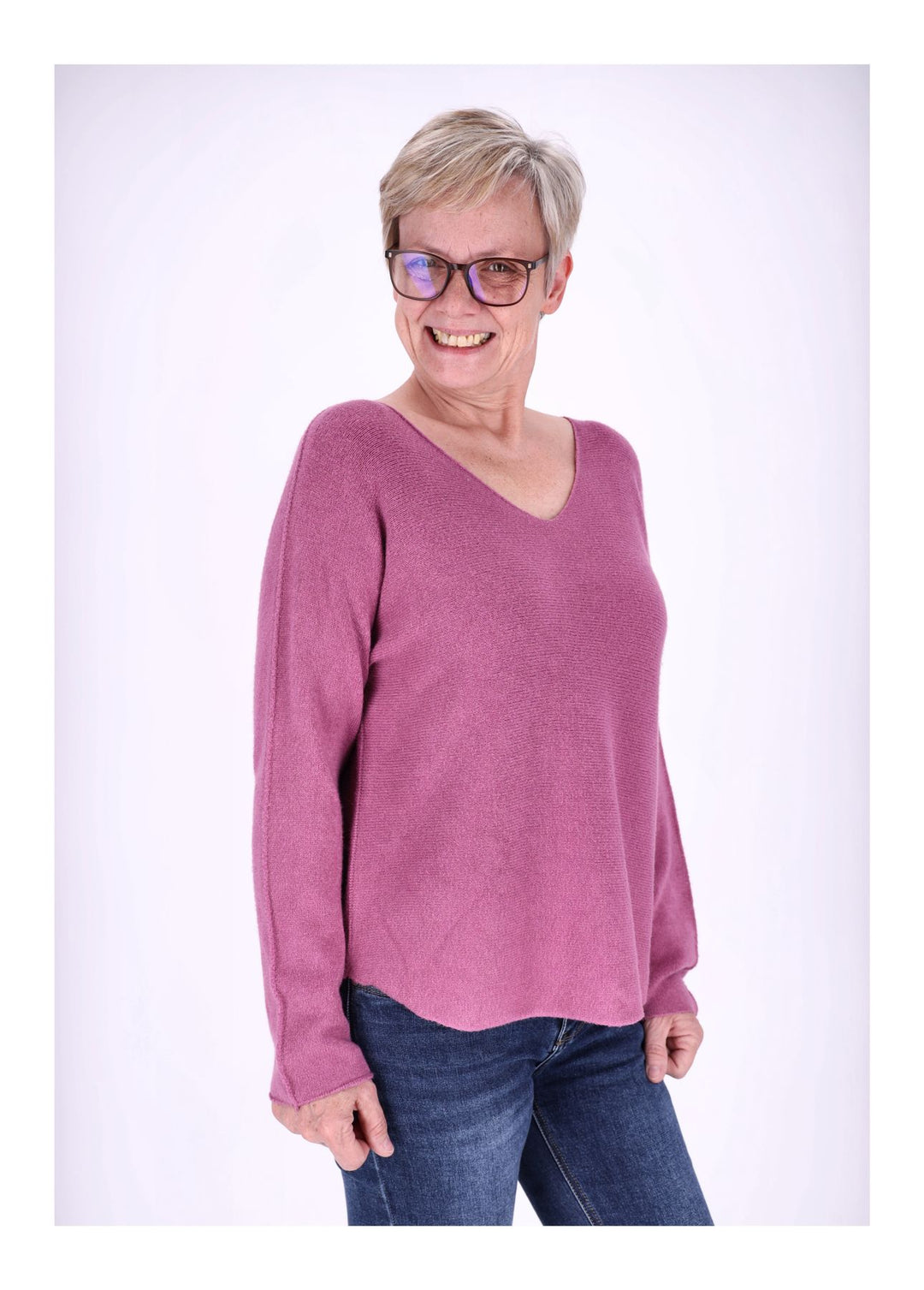 Splash of Color Strickpullover V-Ausschnitt