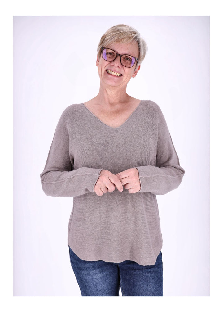 Damen Strickpullover V-Ausschnitt Fango