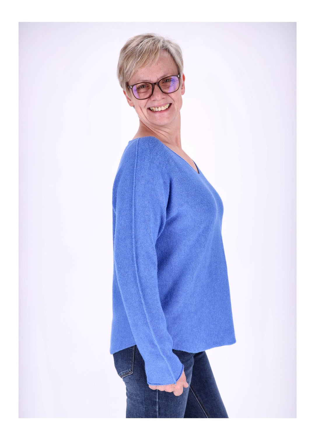 Damen Strickpullover V-Ausschnitt