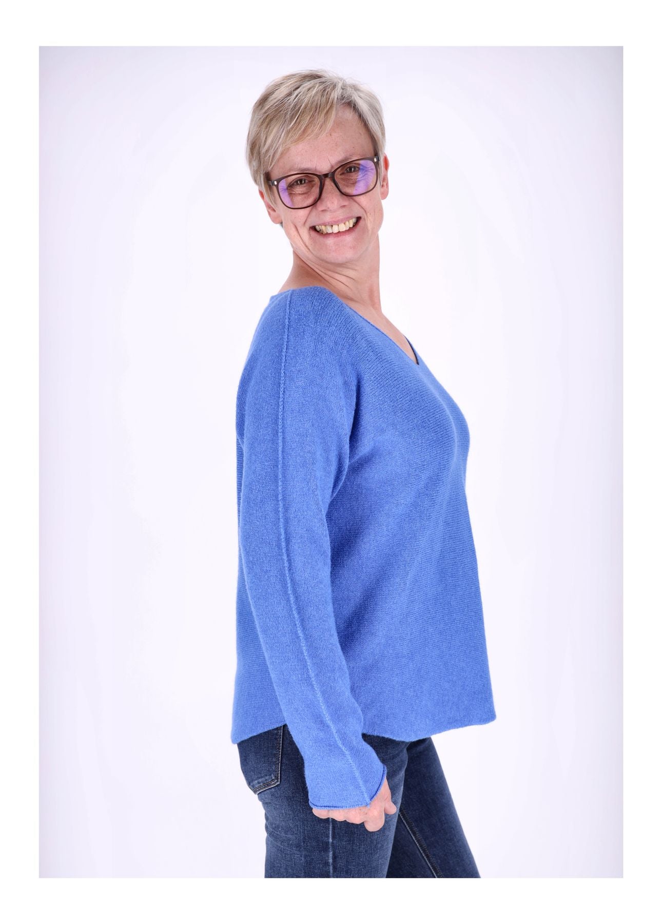 Damen Strickpullover V-Ausschnitt