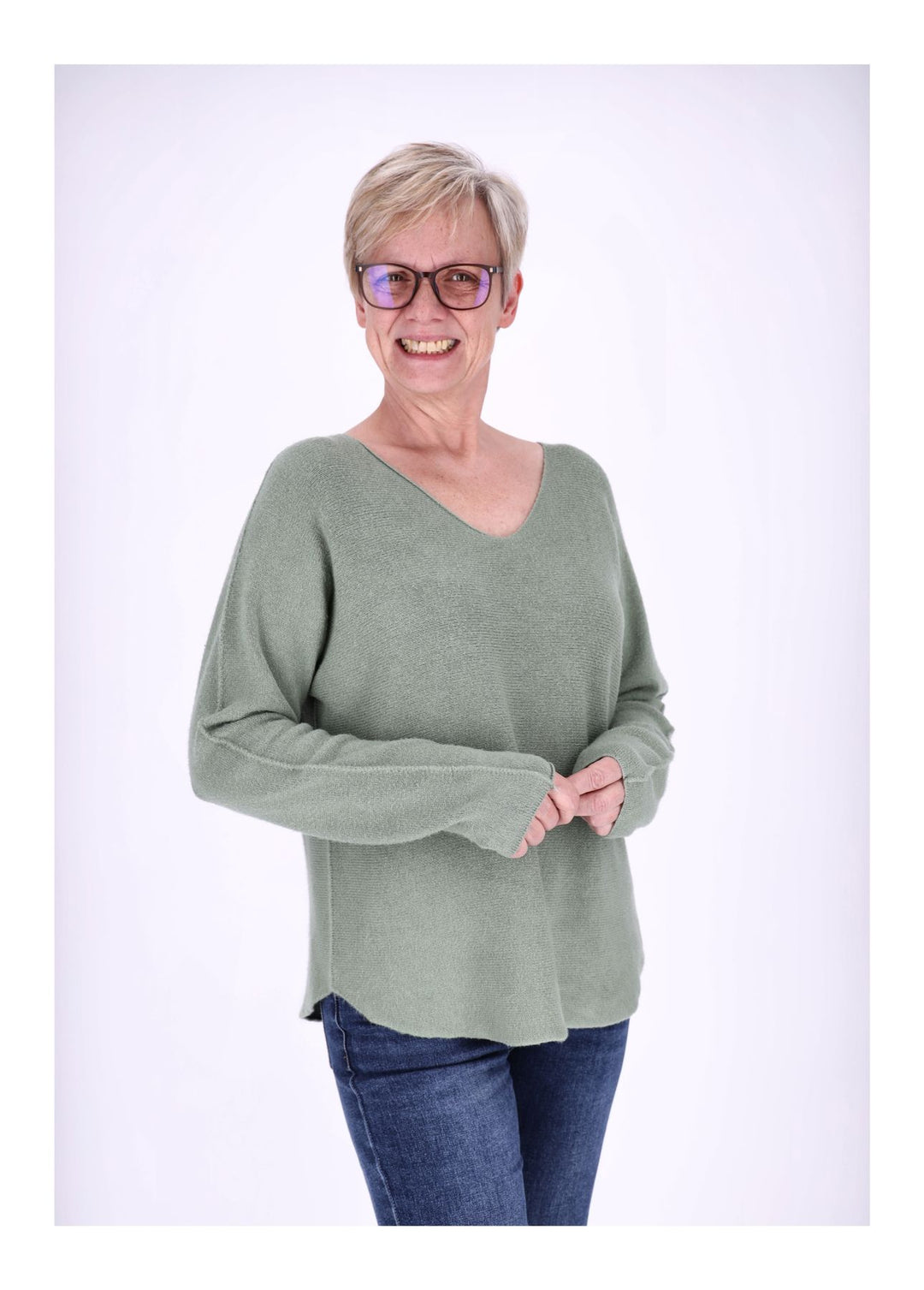 Splash of Color Strickpullover V-Ausschnitt