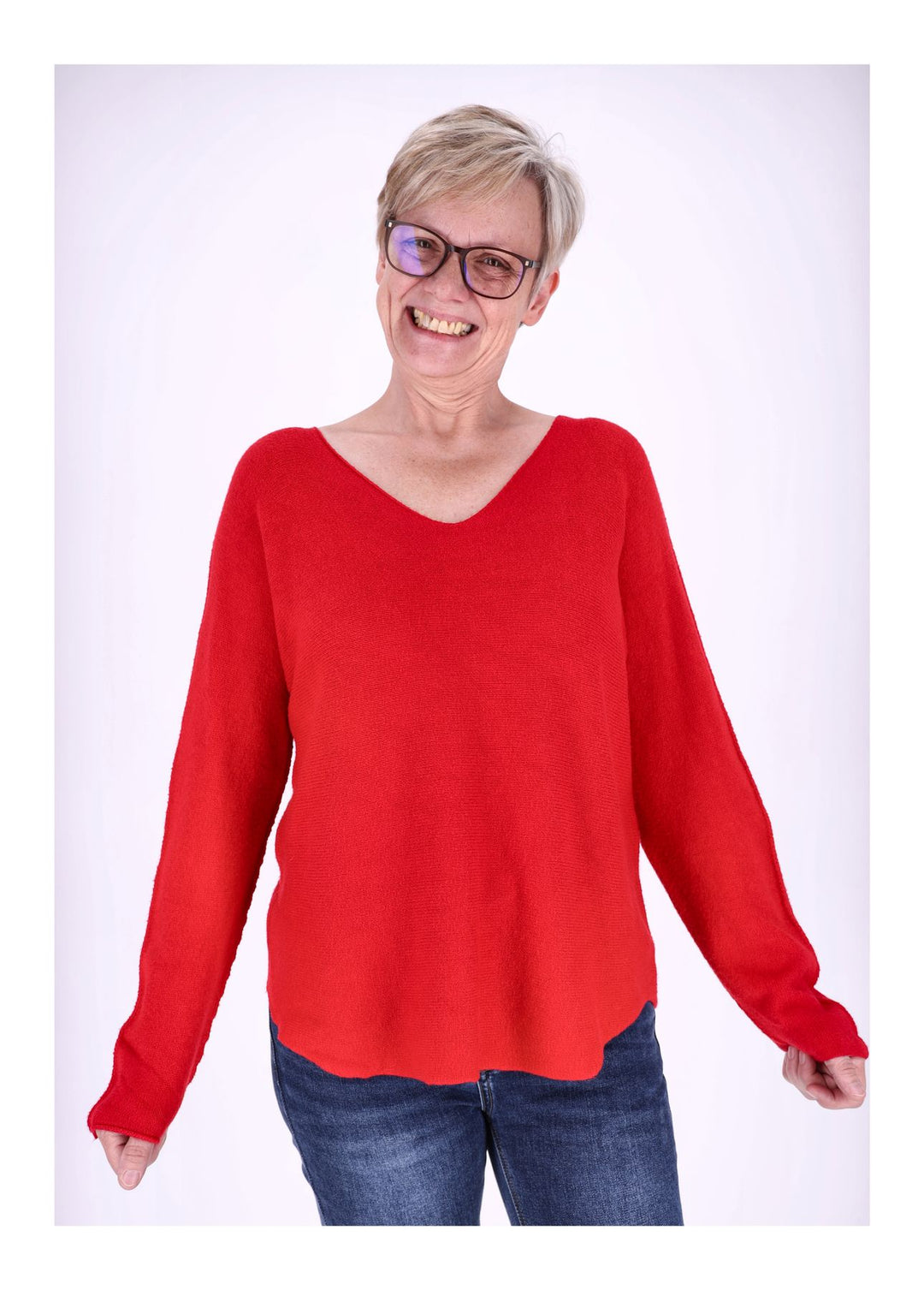 Splash of Color Strickpullover V-Ausschnitt