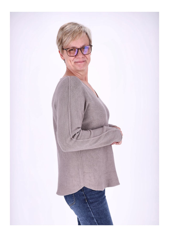 Damen Strickpullover V-Ausschnitt Fango