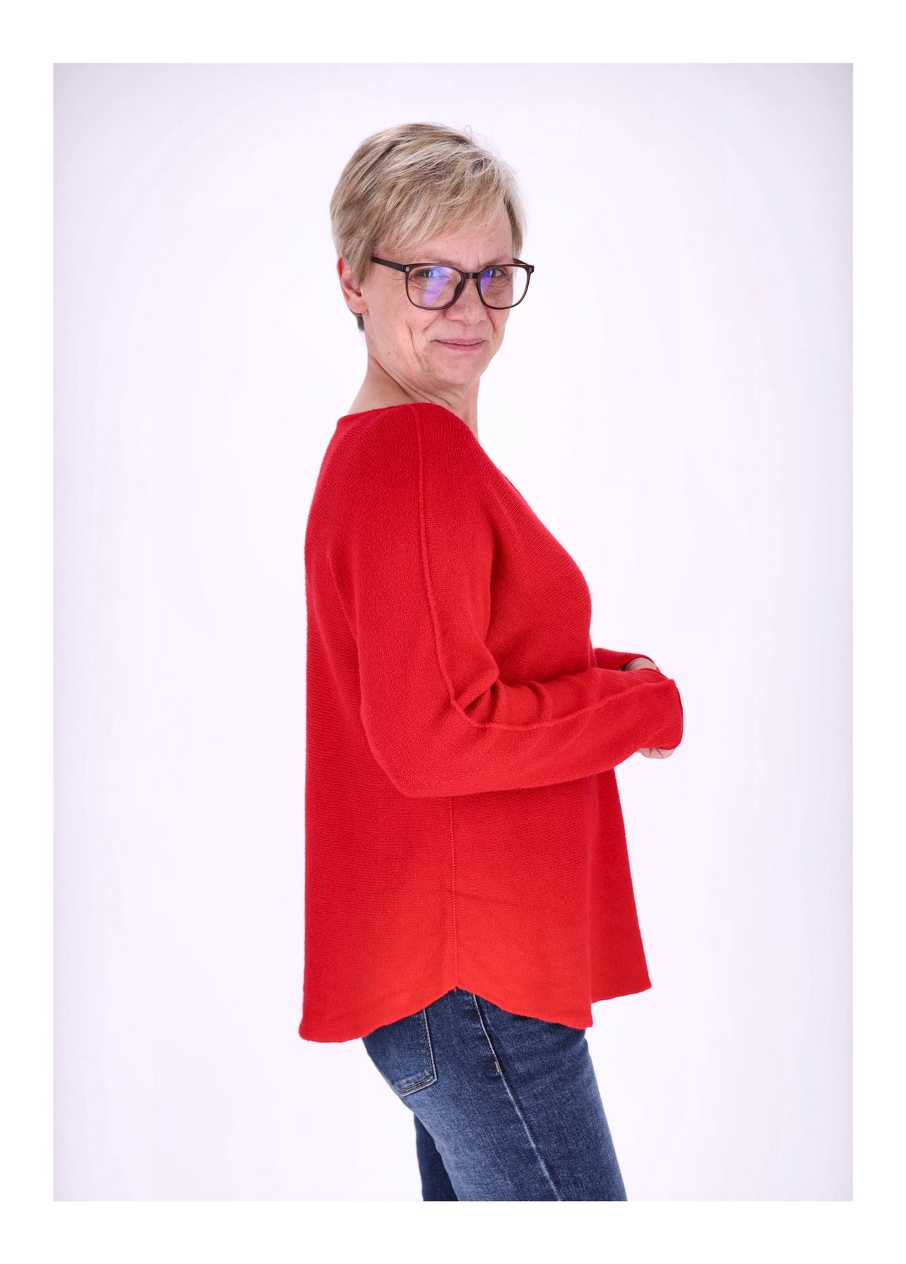 Damen Strickpullover V-Ausschnitt