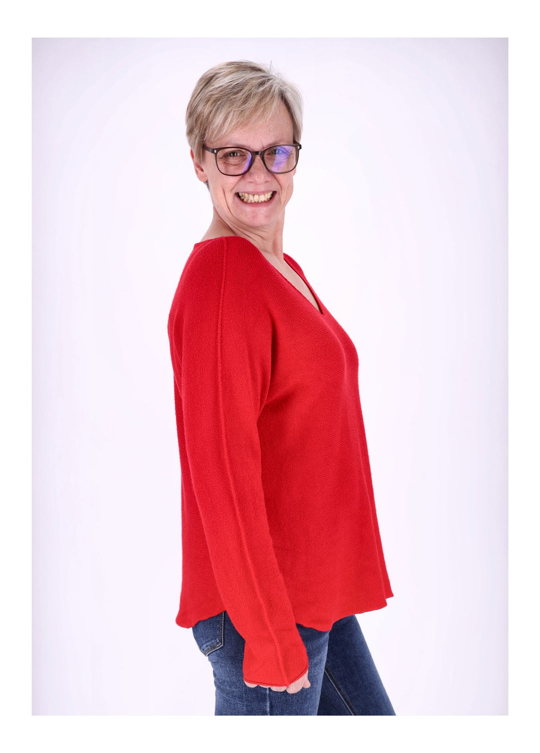 Splash of Color Strickpullover V-Ausschnitt