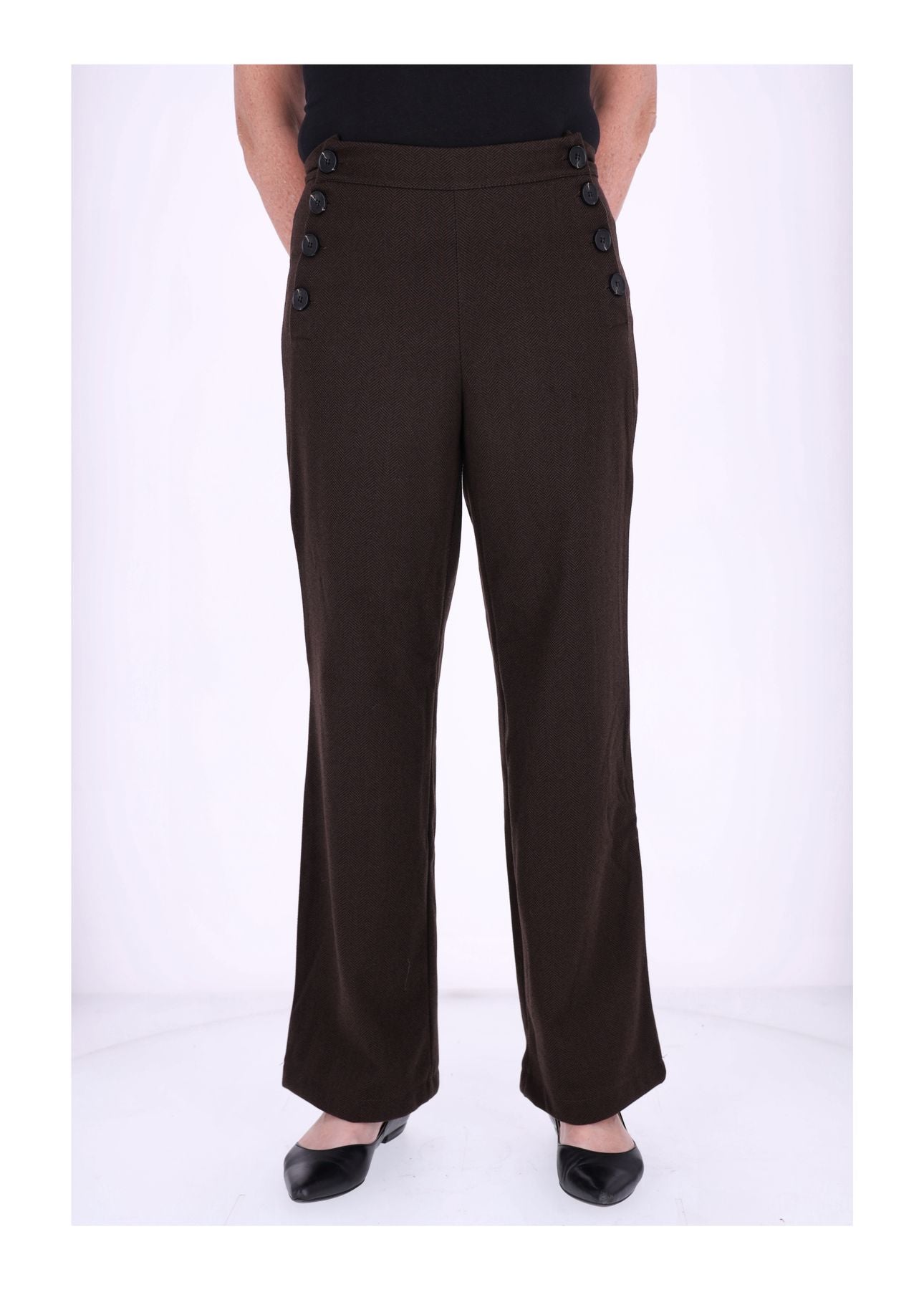 Hose Damen wideleg Knöpfe