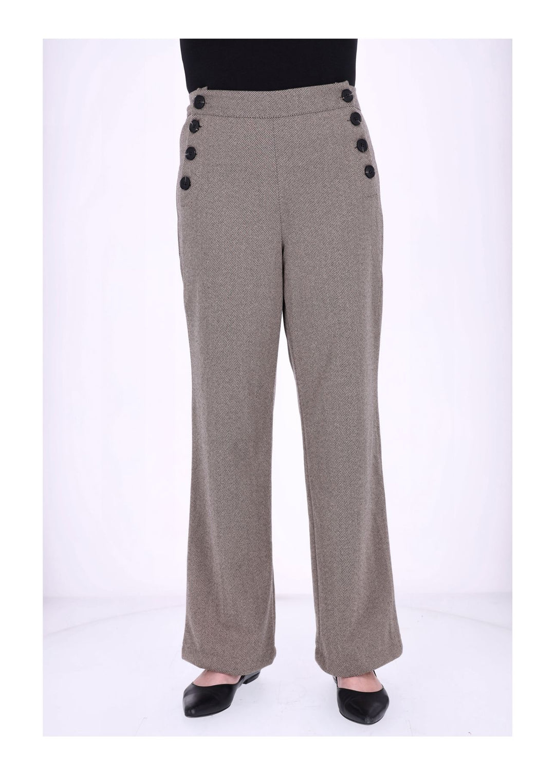 Hose Damen wideleg Knöpfe