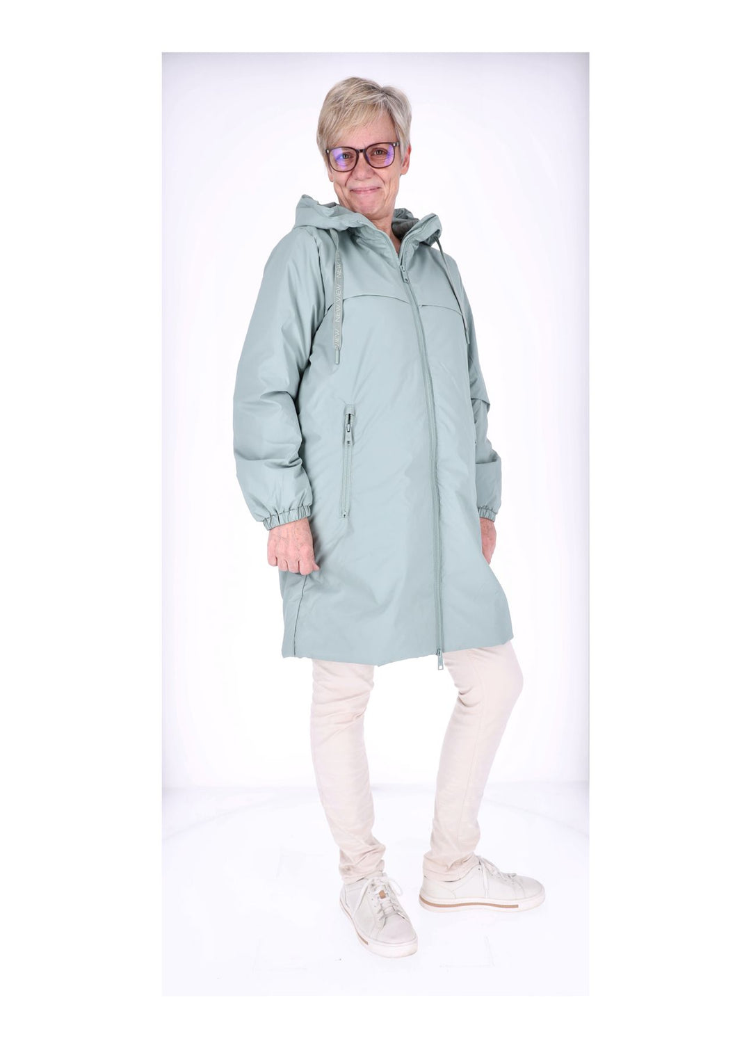 Ladies PU Jacket-Woven