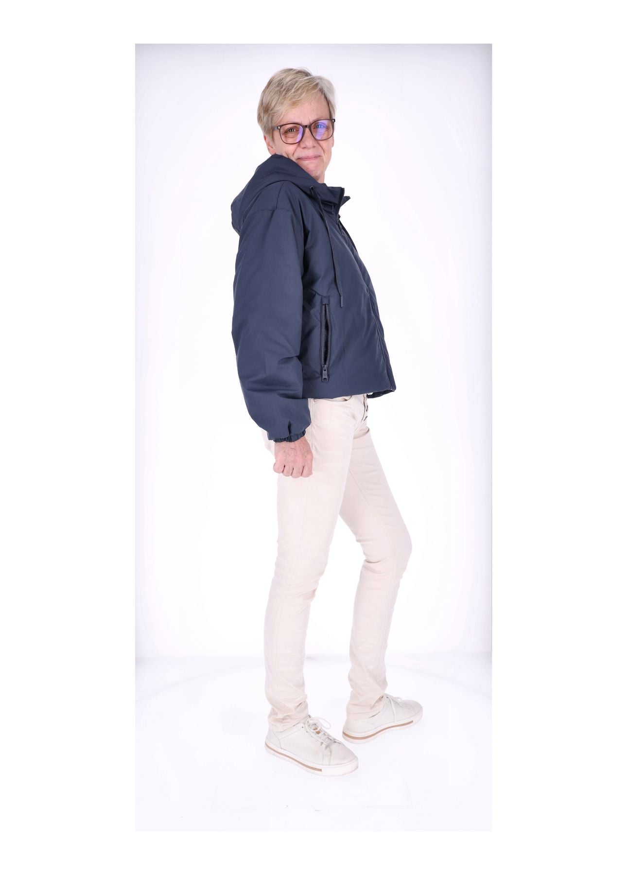 Ladies PU Jacket-Woven