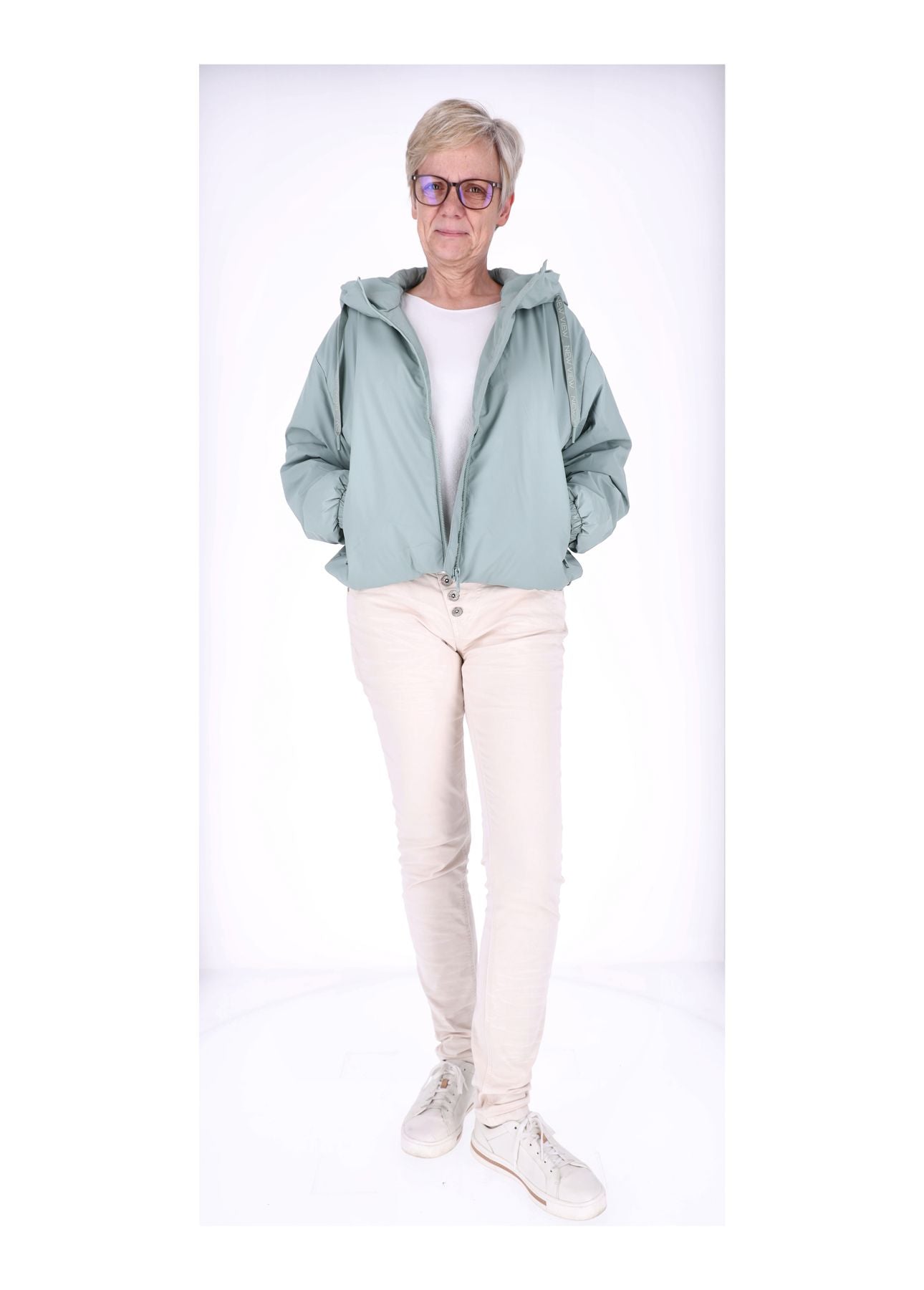 Ladies PU Jacket-Woven